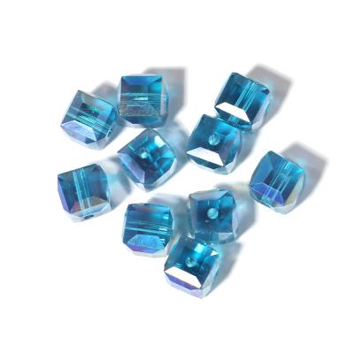 China Environmental Inspection Style New Sells Colorful Crystal Glass Beads Bracelet Diy Cube Square Fine Jewelry Accessories Wholesale for sale