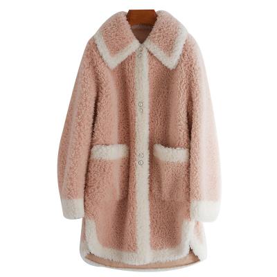 China Fox Breathable Fur Coat Trimming Fur Coat Luxury Women Cashmere Wool Cashmere Pink Black Pink Fur Coat for sale