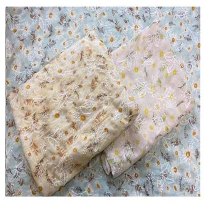 China Printed And Embroidered Chiffon Anti-static Chiffon Fabric Of Little Female Chrysanthemum Is A Hot Seller for sale