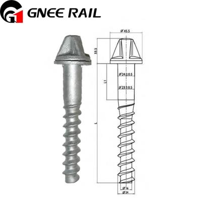 China High Strength DHS35 Rail Screw Spike Rail Fasteners for W14 Railway Fastening System for sale