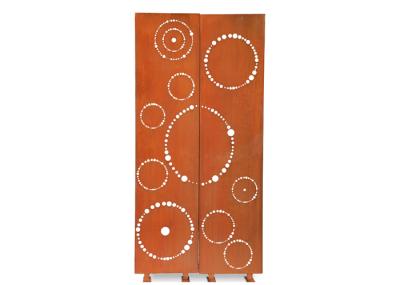 China Circle Pattern Stainless Steel Garden Ornaments , Privacy Screen Panel Corten Steel for sale