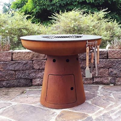 China Fogo exterior personalizado assado Pit Bbq Grill Corten Steel do conjunto à venda