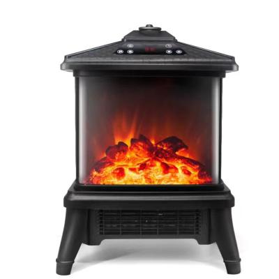 China Simulated flame (background seven color dimming) Factory Good Selling PTC 1800W Fireplace Fast Heating Electric Winter Warmer Room Portable Stove Heater for sale