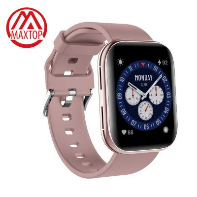 China White Touch Screen Maxtop Amoled Display Smart Watch IP67 Label Waterproof Smart Watch For Android for sale