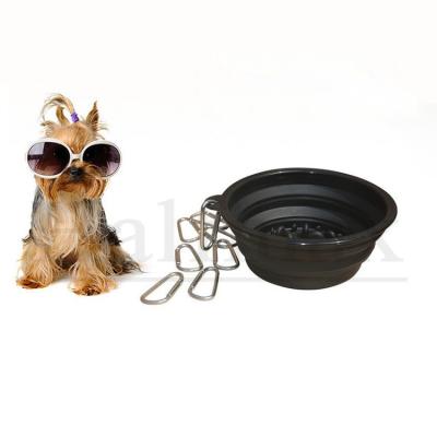 China OEM Logo Pet Viable Custom Plastic Collapsible Bowl Travel Collapsible Dog Bowl for sale