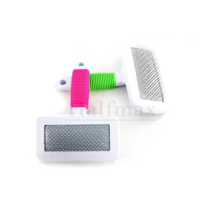 China OEM Durable Aluminum Pet Comb Dematting Cleaning Brush for Dog and Cat with Non-Slip Handle for sale