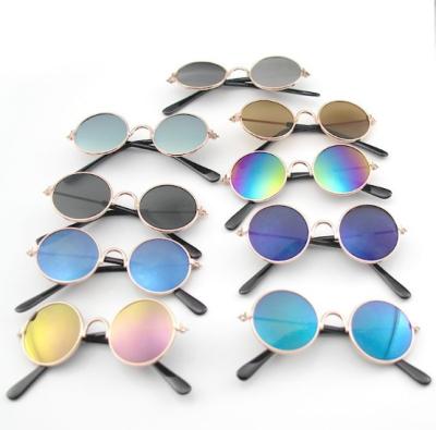 China Funny Viable Pet Glass Dog Cat Sunglasses Classic Retro Metal Cute Sunglasses for sale