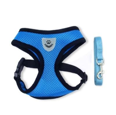 China Sustainable New Style Reflective Breathable Dog Pet Harness With Leash for sale