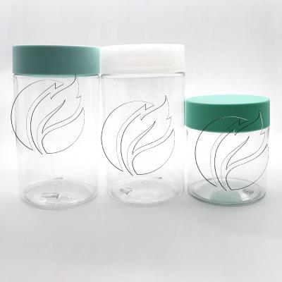 China Plastic Medicine Kid Resistance Top PET Flower Pots CR Lids Capsule Containers Smell Proof Weed Containers for sale