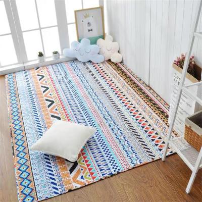 China Non-slip Fabric Home Cotton Thicken Bedroom Living Room Flooring Mat Carpet Baby Crawling Mat for sale