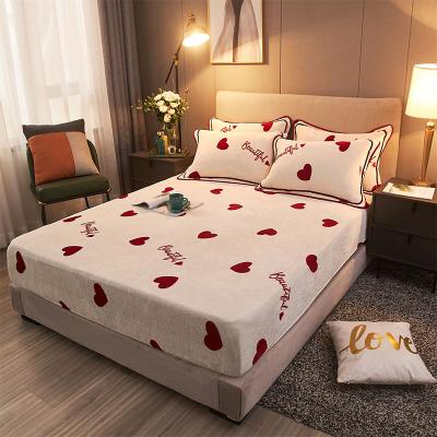 China Anti-Pull Hot Cloud Mink Velvet Bed Sheet All-Inclusive Single Mattress Protector Sheet for sale