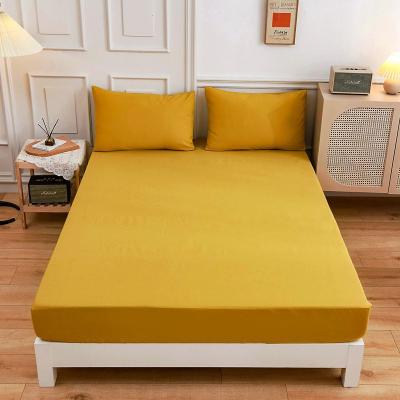 China Single 1.5/1.8 and double jacquard sheet pillowcase fitted sheet pure color bedding for sale