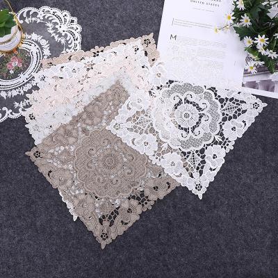 China 1pc lace coffee table place mat vase cushion kettle cushion embroidery photo Nordic props stocked for sale