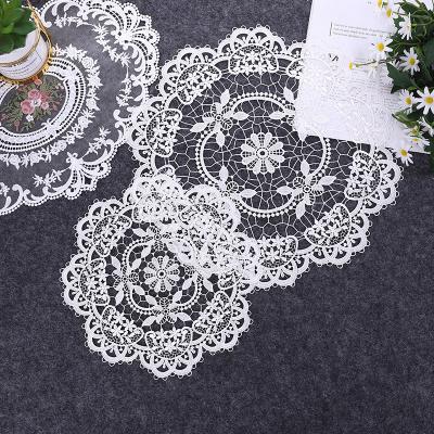 China 1pc Round Lace Coaster Embroidery Tea Set Cushion Stocked Vase Mat Home Decoration for sale