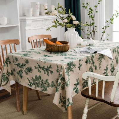 China Rectangular Dustproof Canvas Flower And Bird Cotton Printed Table Cloth Tablecloth for sale