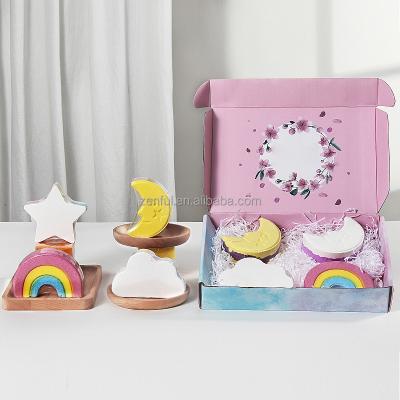 China Relaxation. Moisturize Handmade Rainbow Colorful Bath Bombs Floating Shea Butter Natural Organic Private Label Wholesale Fizzer Cloud Star For Kids for sale