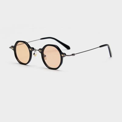 China Retro Retro Japanese Style Flat Punk Polygonal Sunglasses For Women Retro Sunglasses For Men for sale