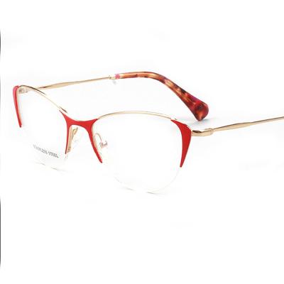 China New high-end stainless steel screwless glass stain glass frame stainless steel glasses frame electroplating retro boredom steel plate two color for sale