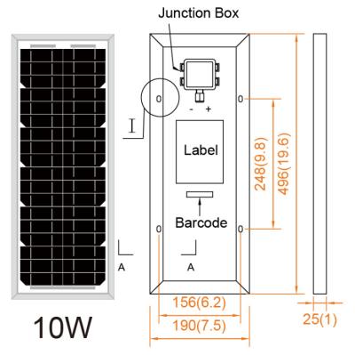 China Highest Efficiency Custom Size 10 Watt Mono Solar Panel 36 Cell PV Module 156.75mmx156.75mm for sale