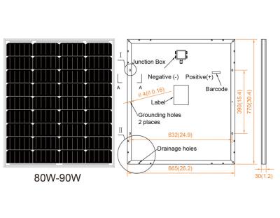 China 80w 90w 100w 110w 120w Mono Cheap Price 36 Cell Customized Solar Panel 156.75mmx156.75mm for sale