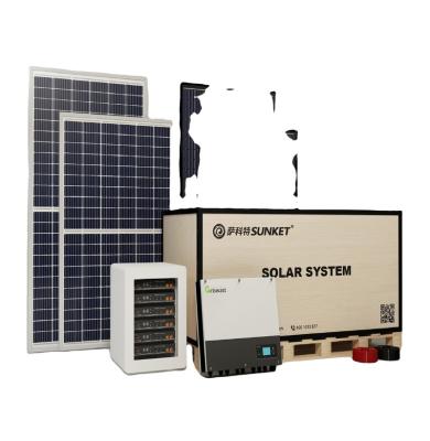 China Sunket Solar Panel 500W 5KW 8KW 20KW 15KW Hybrid Solar Power System Home Mono Home With Hybrid Inverter for sale