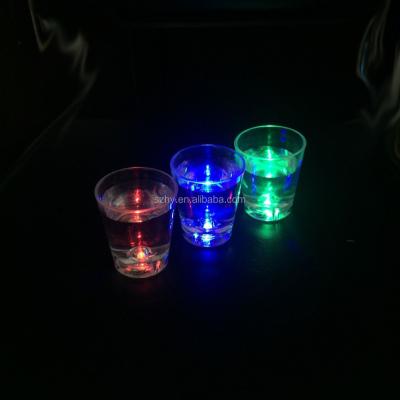 China Round Shape 50ml Liquid Activated Led Lightweight Plastic Shot Glass for sale