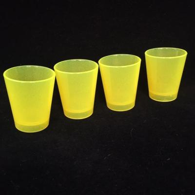 China 50ml plastic plastic glow up shoter glass in dark for sale