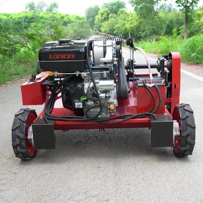 China 4-Stroke Rolled Remote Control Automatic Lawn Mower Grass Cutter Lawn Mower 800mm Cutting Width for sale