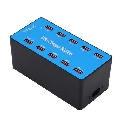 China Galotluck 10 Mobile Phone Ports USB Charger Station 100W Phones Charger High Power Fast Charging Station for sale