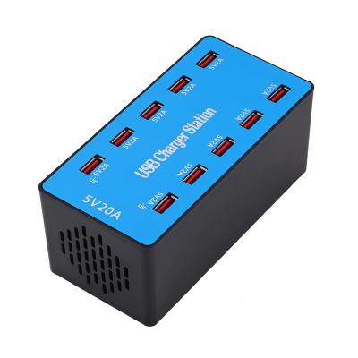 China Galotluck 10 Mobile Phone Ports Phones Chargers 100W USB Fast Charger High Power Charging Station Power Adapter for sale