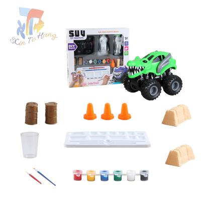 China Safety Pull Back Cars, Painting Toys, Friction Powered Toy Cars Painting Kit For Kids for sale