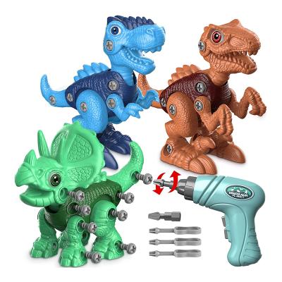 China 2021 Amazon Best Seller Funny Dinosaur Toys PULL BACK Kids Toys DIY Disassemble Dinosaur Toys With Electric Drill For Kids 3-8 Years Old for sale