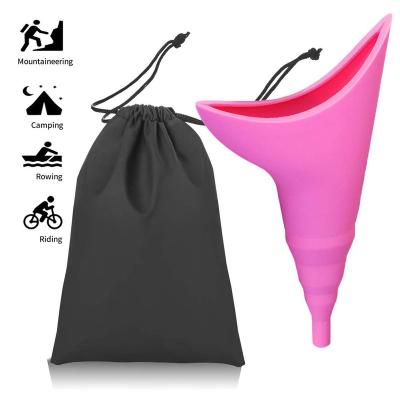 China Modern Portable Soft Silicone Women Urinal Funnel Holding Pee Female Camping Toilet Urinals for sale