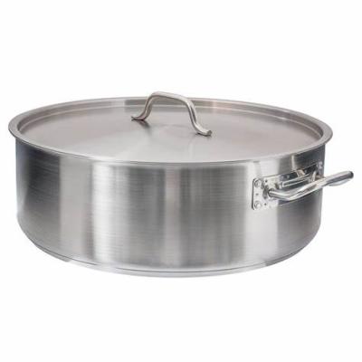 China Sustainable Commercial Electric Stainless Steel Pot Soup Shallow Hot Pot With Lid For Hotel And Restaurant for sale