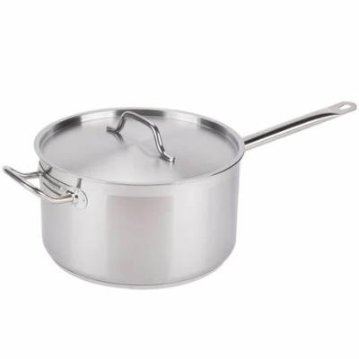 China Factory Price 304# Sustainable Induction Stainless Steel Compound Bottom Aluminum Sauce Pan With Lid for sale