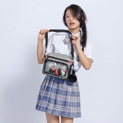 China New High Quality Pattern Shoulder Bag Transparent Inclined Student Girl Waterproof Women Lady Shoulder Bag for sale