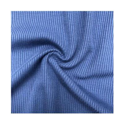 China Superior Quality Sheer Vertical Ribbed Cotton Knitted Fabric Stretch Clothing Fabric for sale