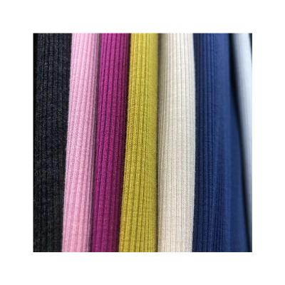 China Pure Factory Wholesale Price Concessions Viable Knit Exquisite Ribbed Stretch Fabric for sale