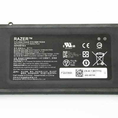 China Laptop Repairing BETTY4 3ICP4/56/102-2 11.4V 70Wh (6160mAh) Laptop Battery For Razer 2017 Blade 14