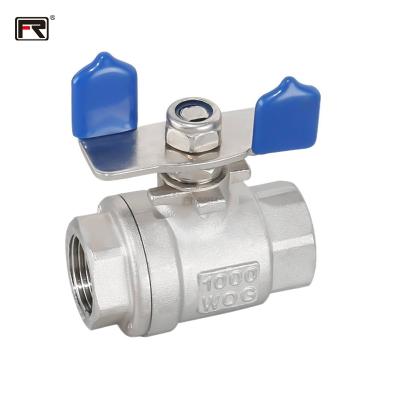 China Safe And Durable Direct Sales SS304 SS316 PN16 PN25 Steel Handle Operated Stainless Steel Thread Ball Valve for sale