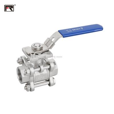 China Wholesale Safe And Durable Industrial Ball Valve Stainless Steel Thread SS Three Piece Internal Ball Valve for sale