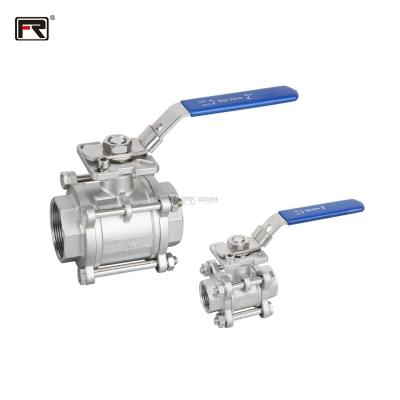 China New Product Safe And Durable Industrial Three Piece Ball Valve Thread SS Ball Valve Internal Stainless Steel for sale