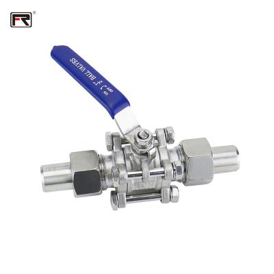 China High Quality Safe And Durable Stainless Industrial Ball Valves Unions Three Piece Ball Valve With Lock for sale