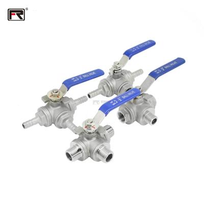 China 1000 PSI T/L SS304 SS316 Top High Quality Stainless Steel Hose High Quality Safe And Durable METECH Fashion Three Way Ball Valve for sale