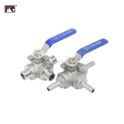 China Factory price 3 way ball valve T/L SS304 SS316 high quality safe and durable stainless steel pipe dn20 three way ball valve for sale