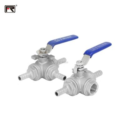 China Safe And Durable Top Fashion 1000 PSI T/L High Quality SS304 SS316 2 Inch Stainless Steel Pipe Three Way Ball Valve for sale