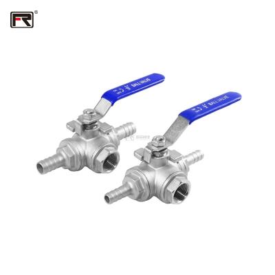 China Safe And Durable Top Fashion 1000 PSI T/L High Quality SS304 SS316 2 Inch Stainless Steel Pipe Three Way Ball Valve for sale