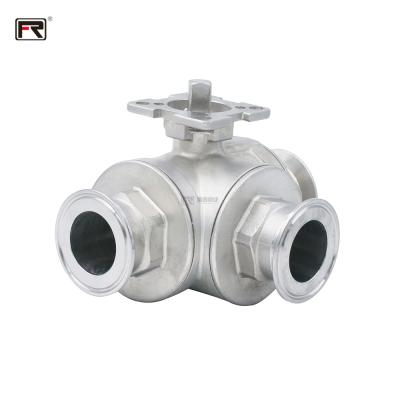 China Factory direct sale ss304 ss316 steel ball valve high quality stainless steel flange safe and durable three way ball valve for sale