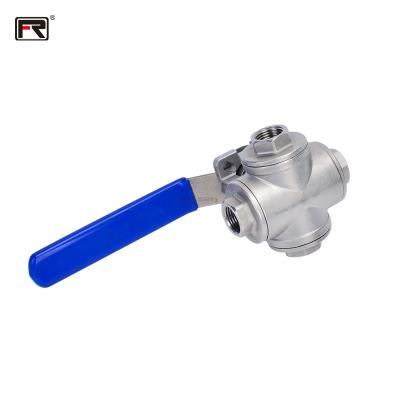 China Manufacturer 1/2 ball valve ss304 ss316 professional high quality safe and durable industrial high deck manual 4 way ball valve for sale