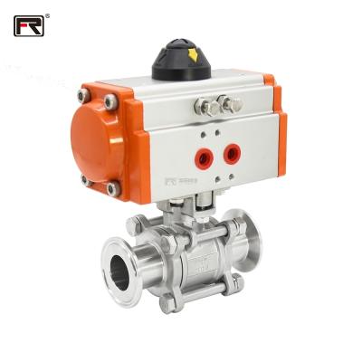 China Safe And Durable Stainless Steel Manual Tri Flange Three Piece Pneumatic Ball Valve for sale